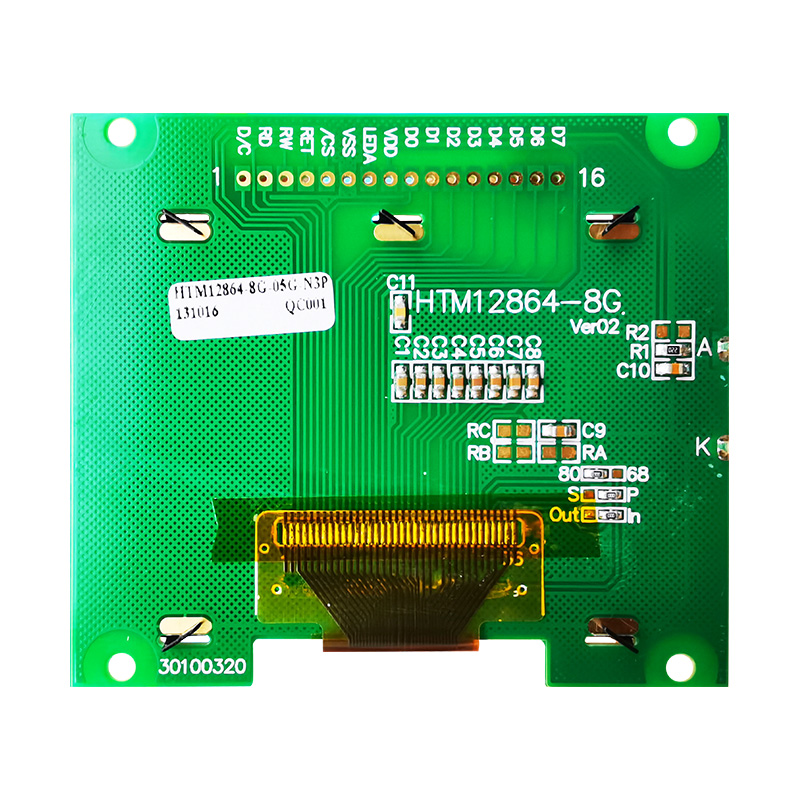 128X64 Graphic LCD Module STN+ Yellow/Green Display with Green Backlight