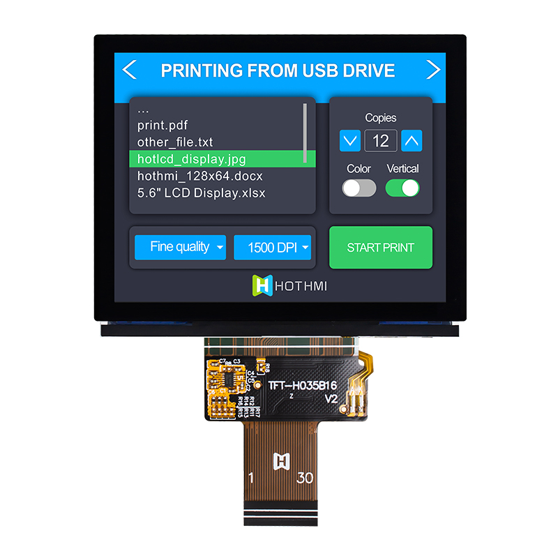 3.5" 640x480 TFT LCD Display With Cover Glass