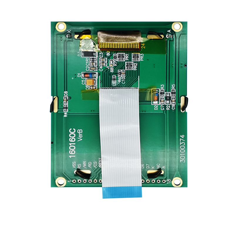 160x160 Graphic LCD Module STN+ Gray Display with White Side Backlight