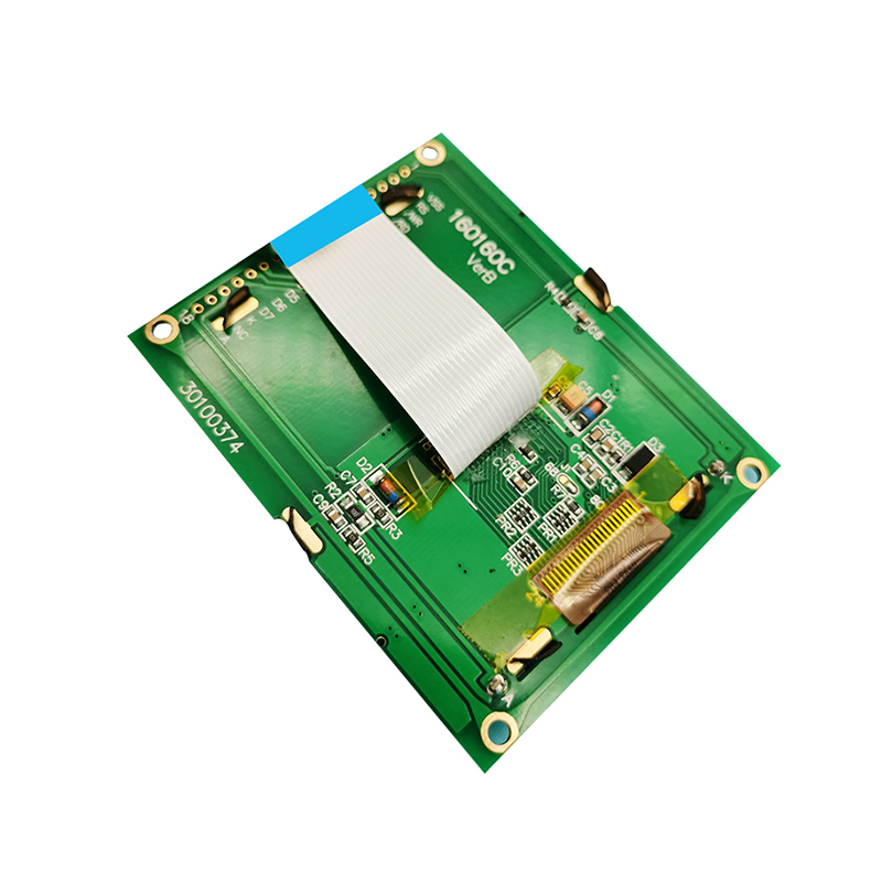 160x160 Graphic LCD Module STN+ Gray Display with White Side Backlight