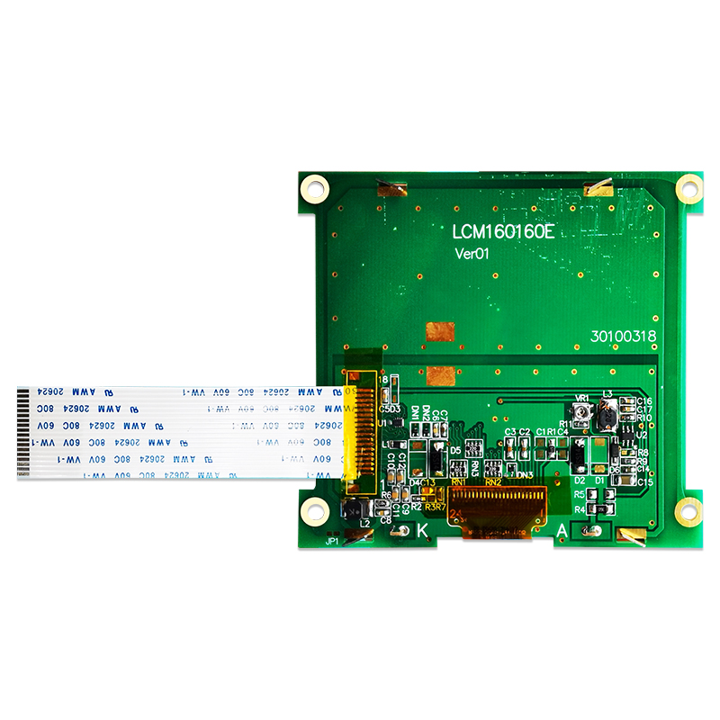 160X160 Graphic LCD Module FSTN+ Display with White Side Backlight and Negative Voltage