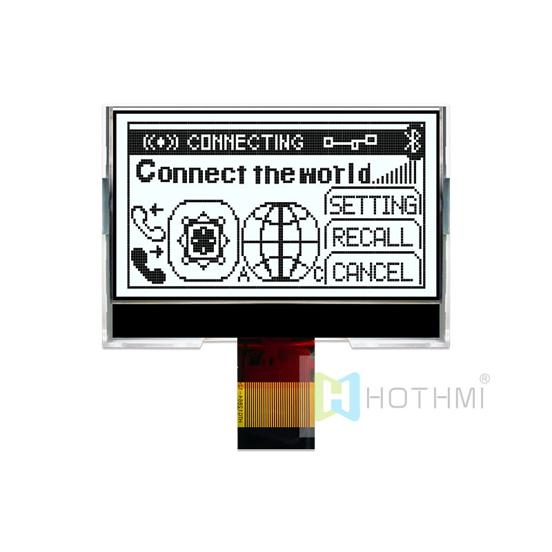 Monochrome COG LCD 128X64 SPI FSTN + Display with White Side Backlight