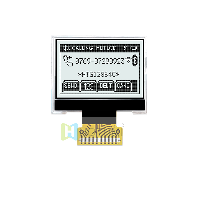 COG graphic dot matrix 1.7" 128X64 FSTN+ Display With Side White Backlight