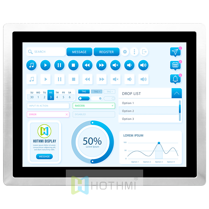 15 Inch TFT LCD Display With 1024x768 Capacitive Touch Screen