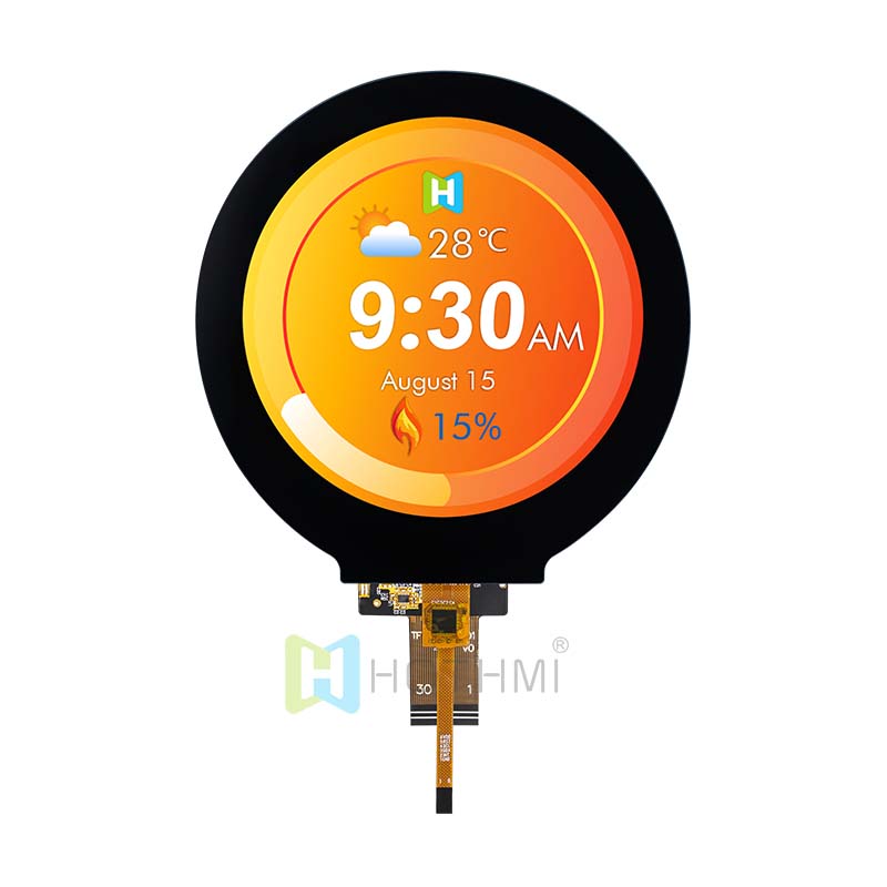 3.4 inch Round TFT LCD Display With Capacitive Touchscreen MIPI DSI