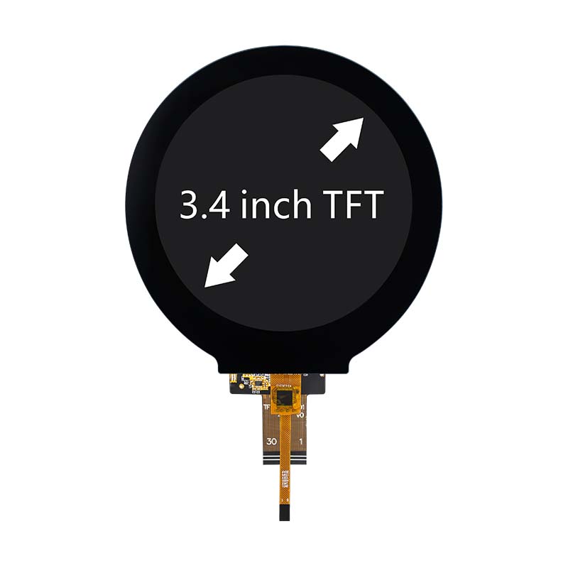 3.4 inch Round TFT LCD Display With Capacitive Touchscreen MIPI DSI
