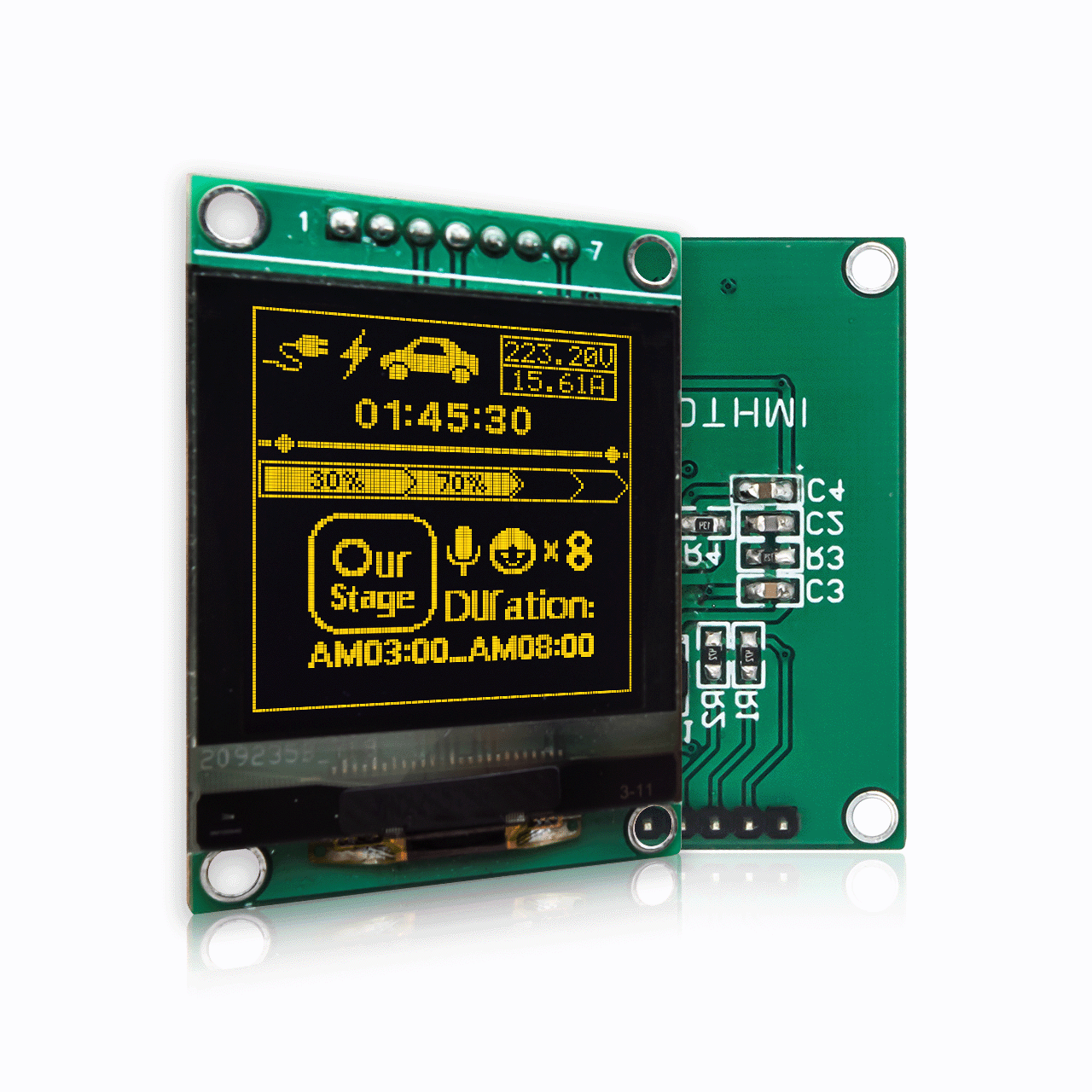 1.5 inch 128x128 Yellow Graphic OLED Module MONO DISPLAY SH1107