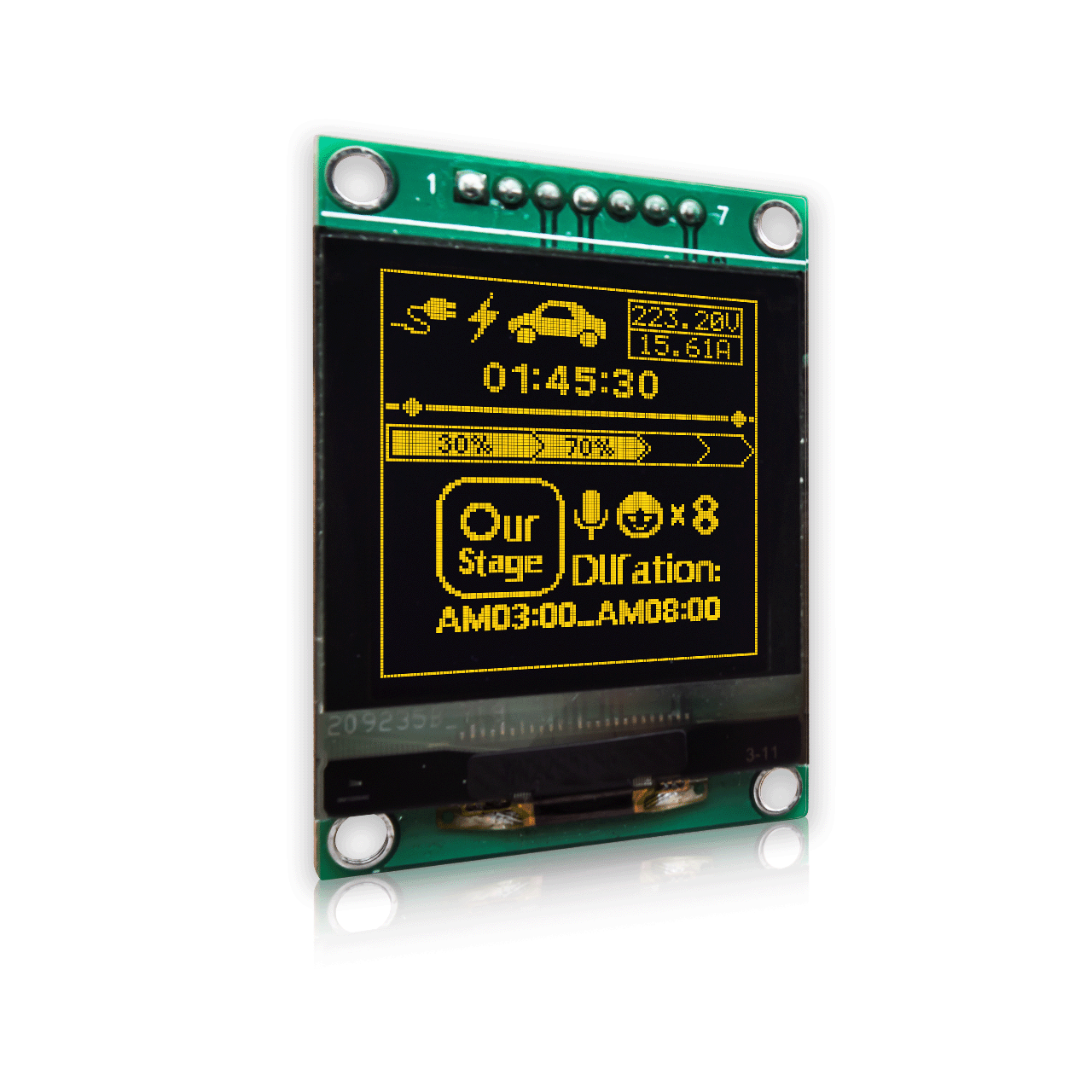 1.5 inch 128x128 Yellow Graphic OLED Module MONO DISPLAY SH1107