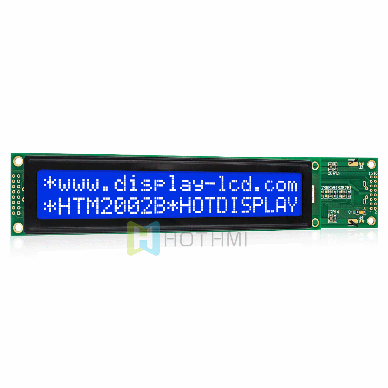 character LCD module/20X2 monochrome STN blue negative display/white backlight/white text on blue background/ST7066U controller
