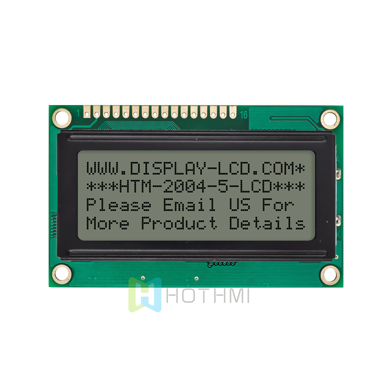 4X20 character LCD module/ monochrome 3.3v/5.0v/FSTN positive display/white backlight/white background with gray characters/Arduino/transflective LCD display