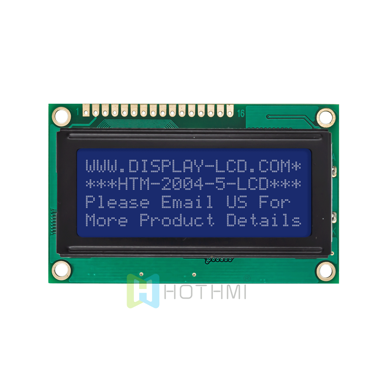 4X20 character LCD module/ monochrome 5.0v/STN negative display/white backlight/Arduino/full transflective LCD display/blue background with white characters