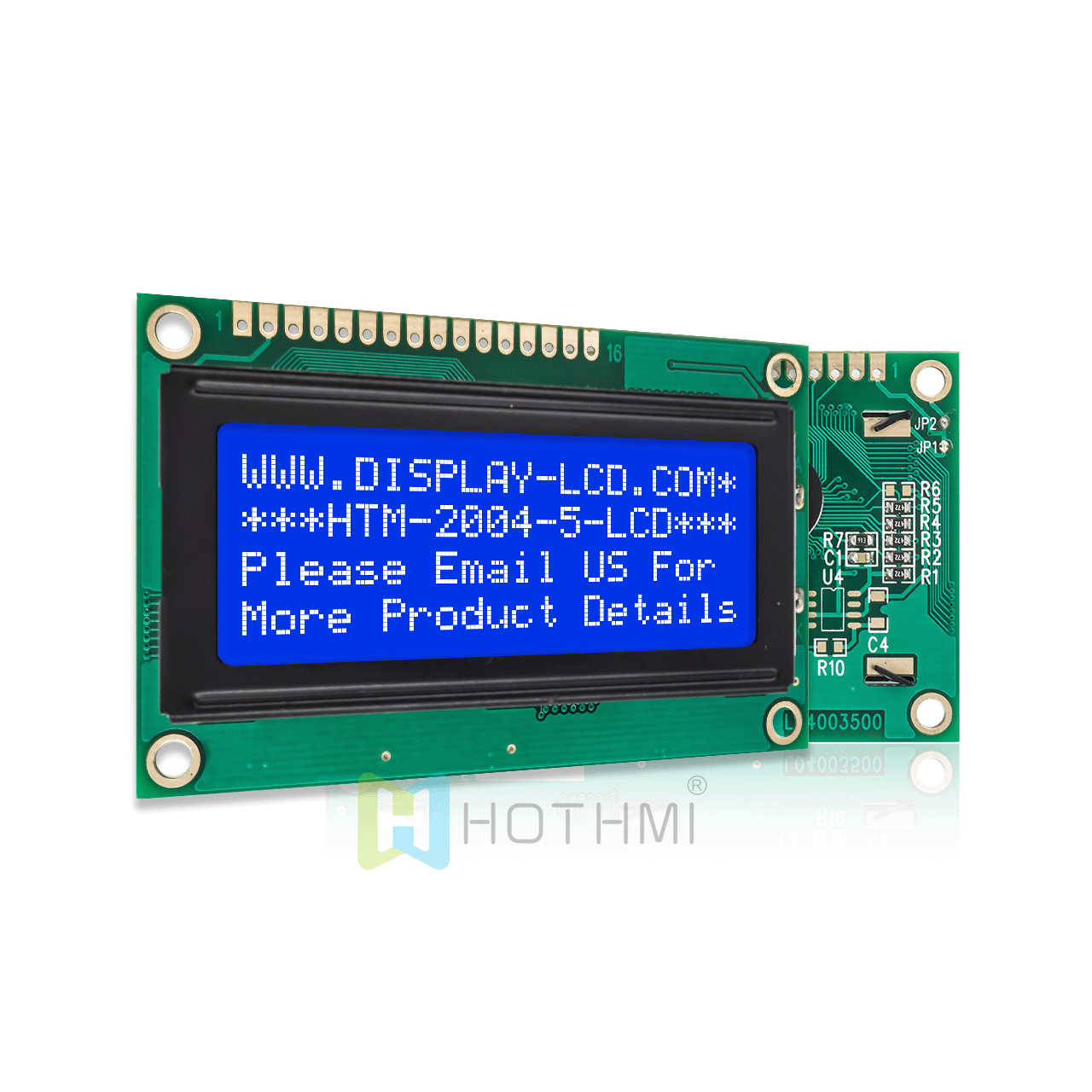 4X20 character LCD module/ monochrome 5.0v/STN negative display/white backlight/Arduino/full transflective LCD display/blue background with white characters