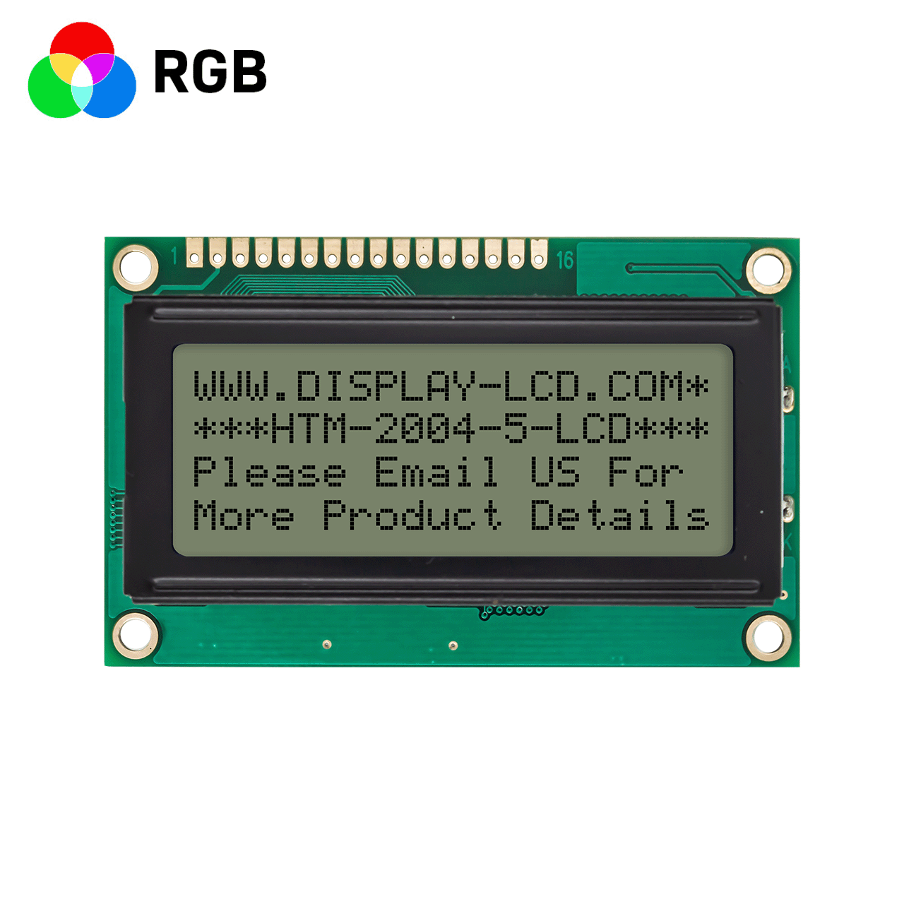 4X20 character LCD module/ monochrome FSTN positive display/RGB backlight/Arduino/full transflective LCD display
