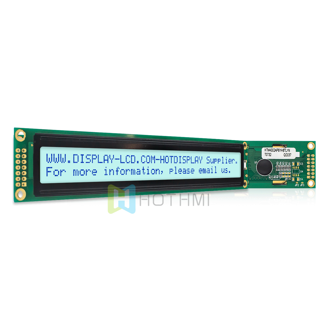 40x2 Character LCD Module | Blue Pixels On Gray Background