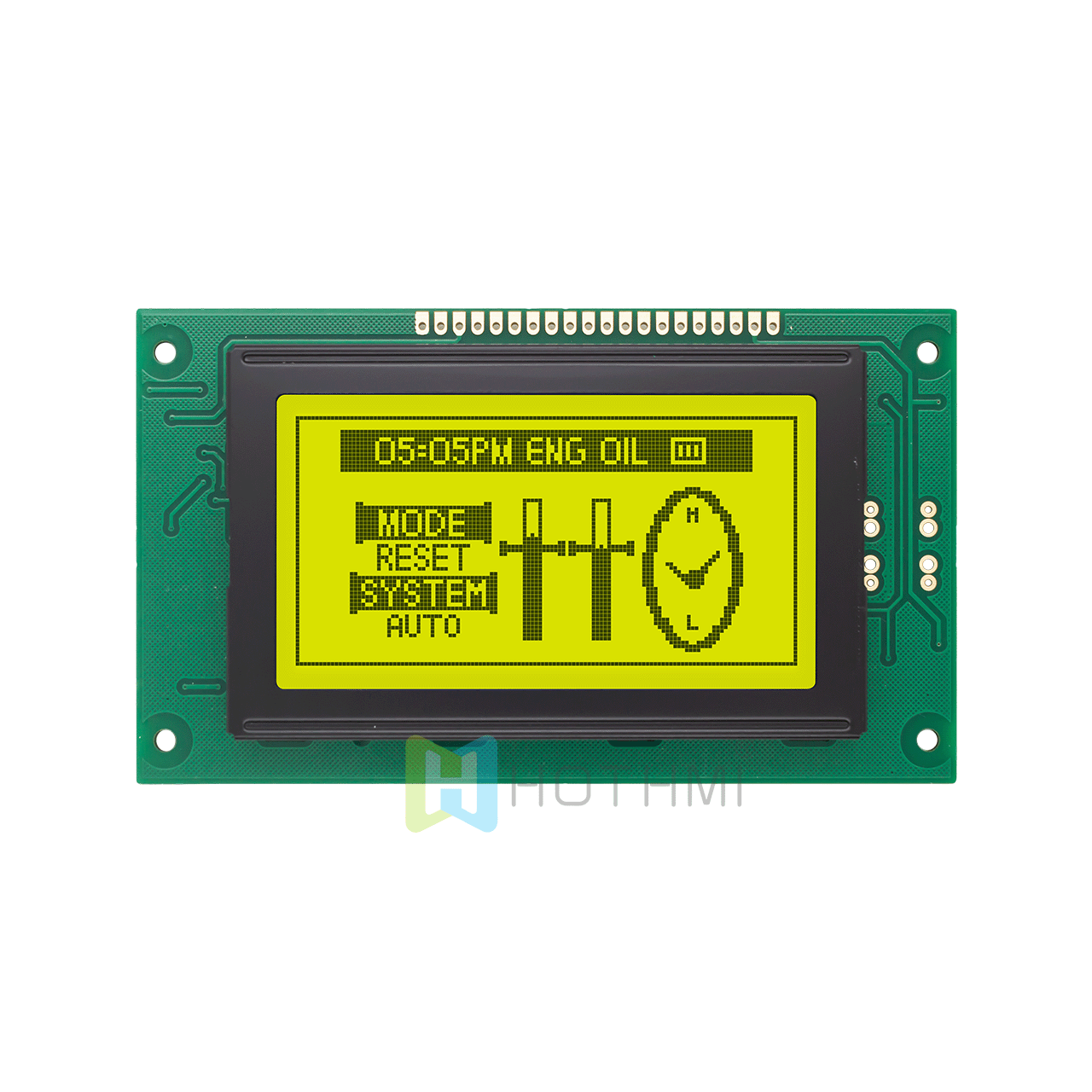 128x64 Graphic LCD Module With Yellow-Green Backlight