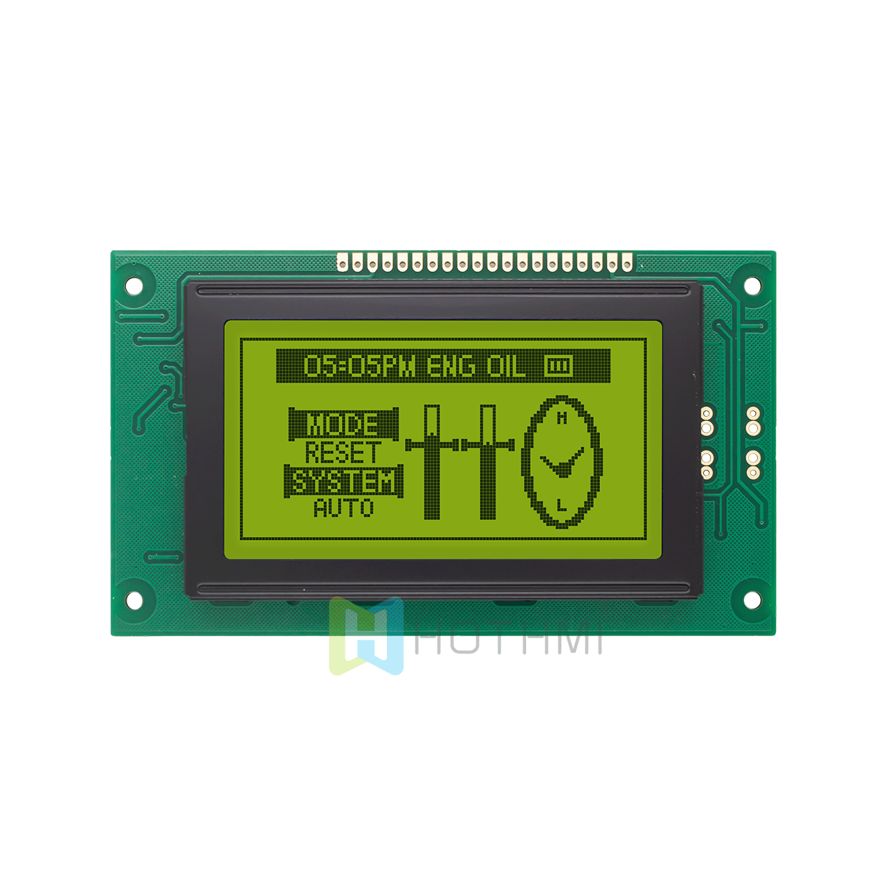 128x64 Graphic LCD Module With Yellow-Green Backlight