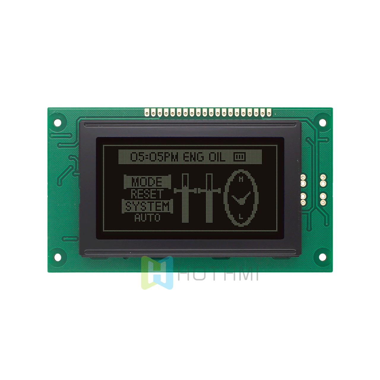 3.2"128X64 monochrome graphic LCD module | with white backlight | DFSTN(-) | MCU interface | Arduino | black background with white graphics | KS0107+KS0108 or compatible
