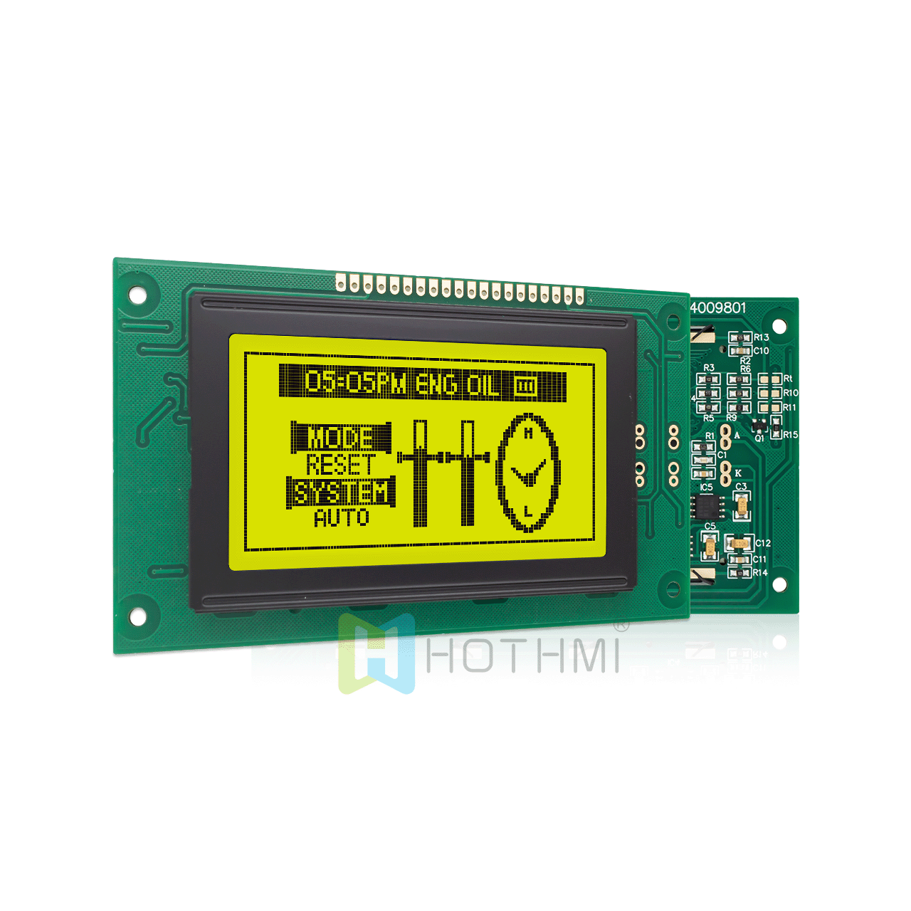 3.2"128X64 monochrome graphic LCD module | with yellow-green backlight | STN gray positive display | MCU interface or custom interface | Arduino | 5.0v