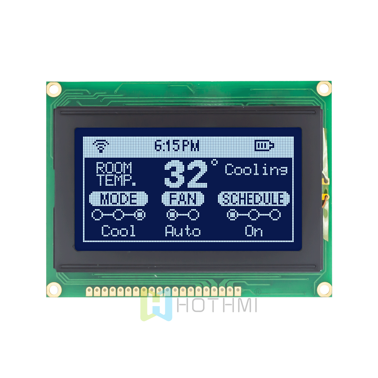 3.2 inch black graphic display/128x64 graphic LCD module / DFSTN negative white backlight/KS0108+KS0107 or compatible/5.0v/transflective polarizer