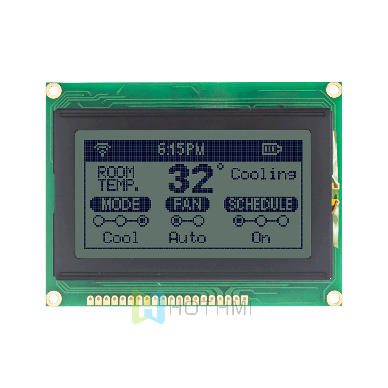 128 x 64 Graphic LCD Module | STN+ With Yellow-Green Backlight