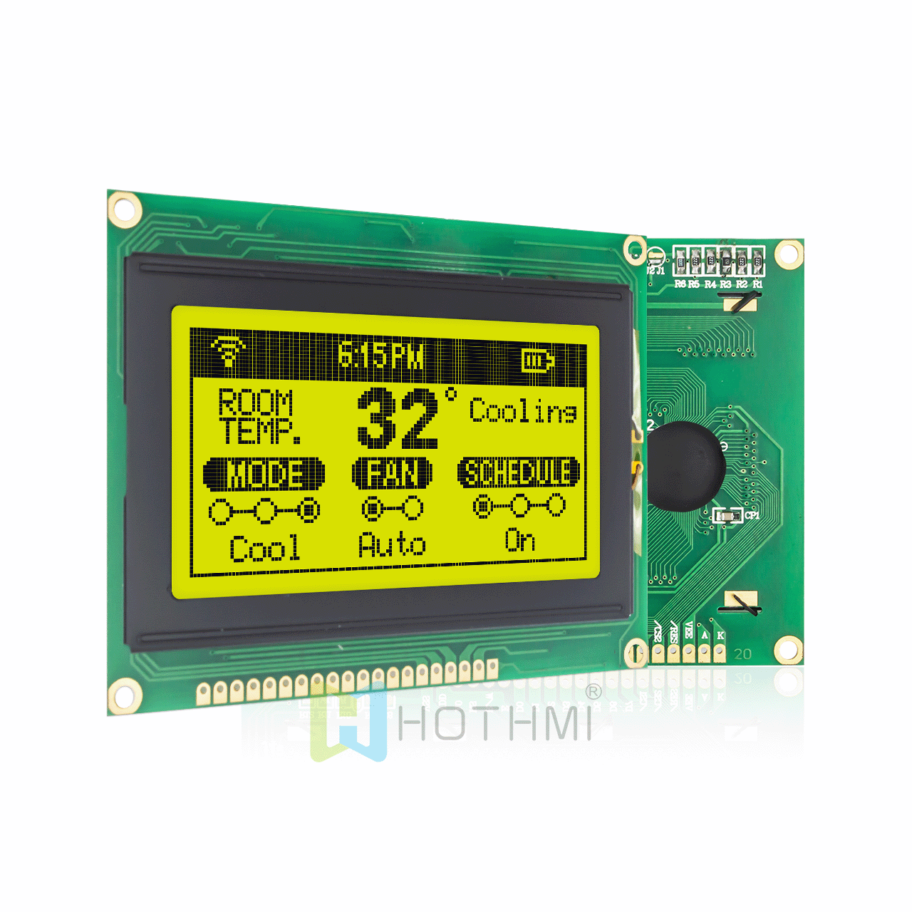128 x 64 Graphic LCD Module | STN+ With Yellow-Green Backlight