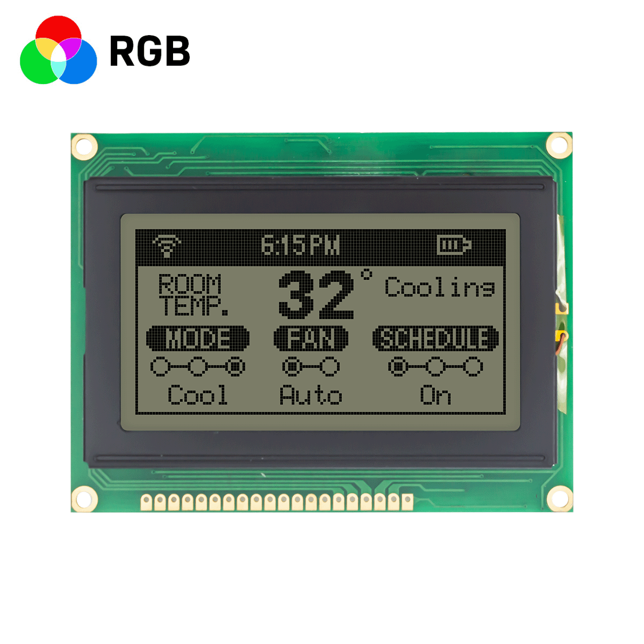 3.2"128x64 mode/graphic COB LCD module/FSTN positive display/KS0107+KS0108 or compatible