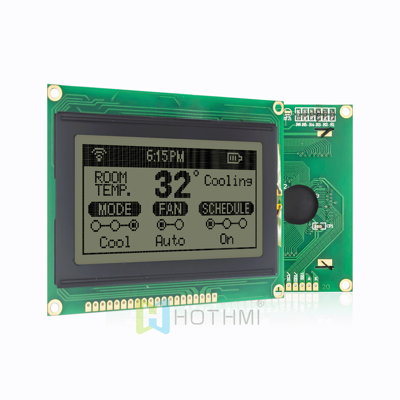 3.2"128x64 mode/graphic COB LCD module/FSTN positive display/KS0107+KS0108 or compatible