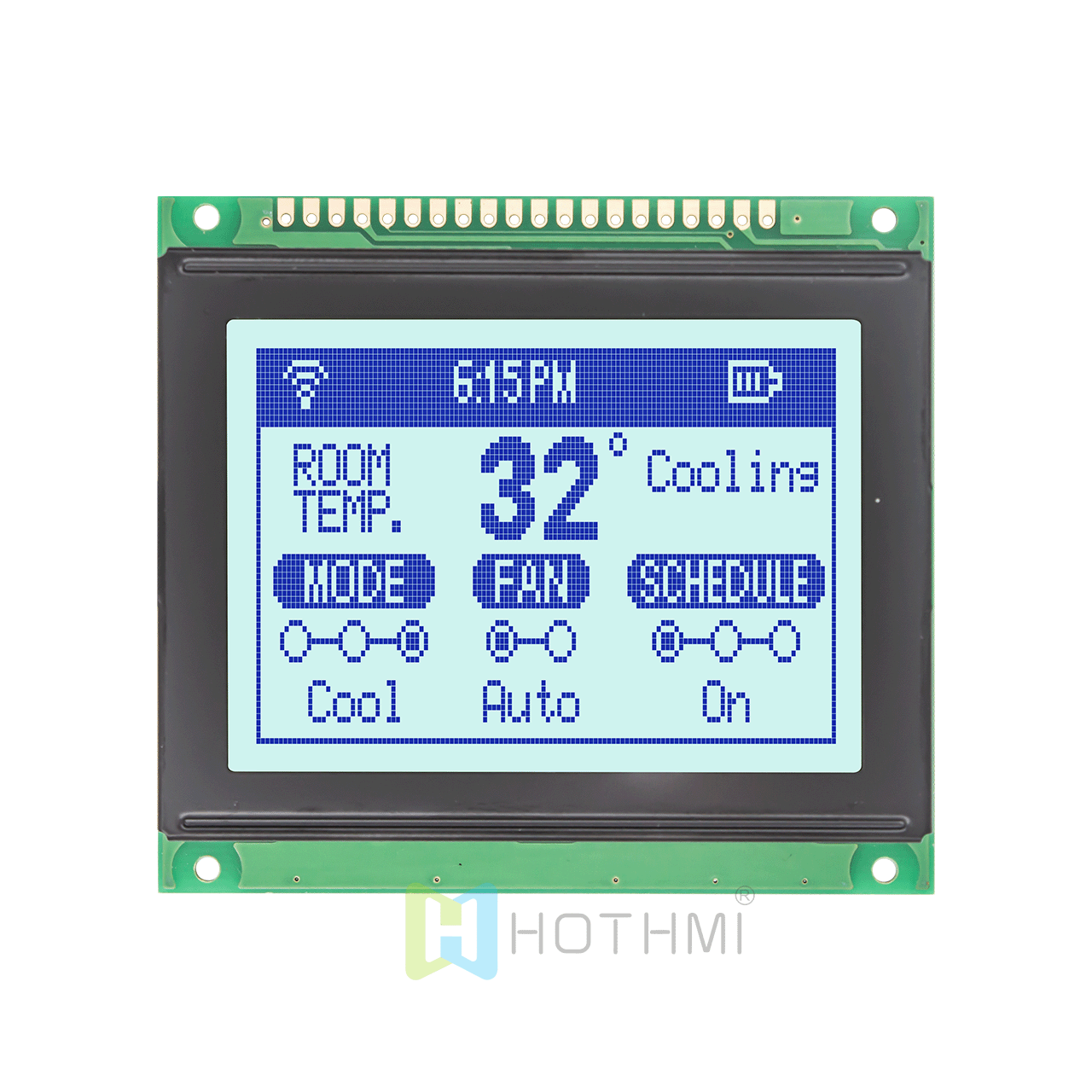 3.0" LCD display | 128x64 Graphic dot matrix display | Compatible with KS0108 | Blue text on gray background | Arduino