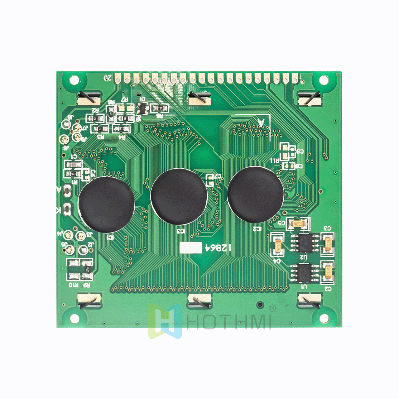 3.0" LCD display | 128x64 Graphic dot matrix display | Compatible with KS0108 | Blue text on gray background | Arduino