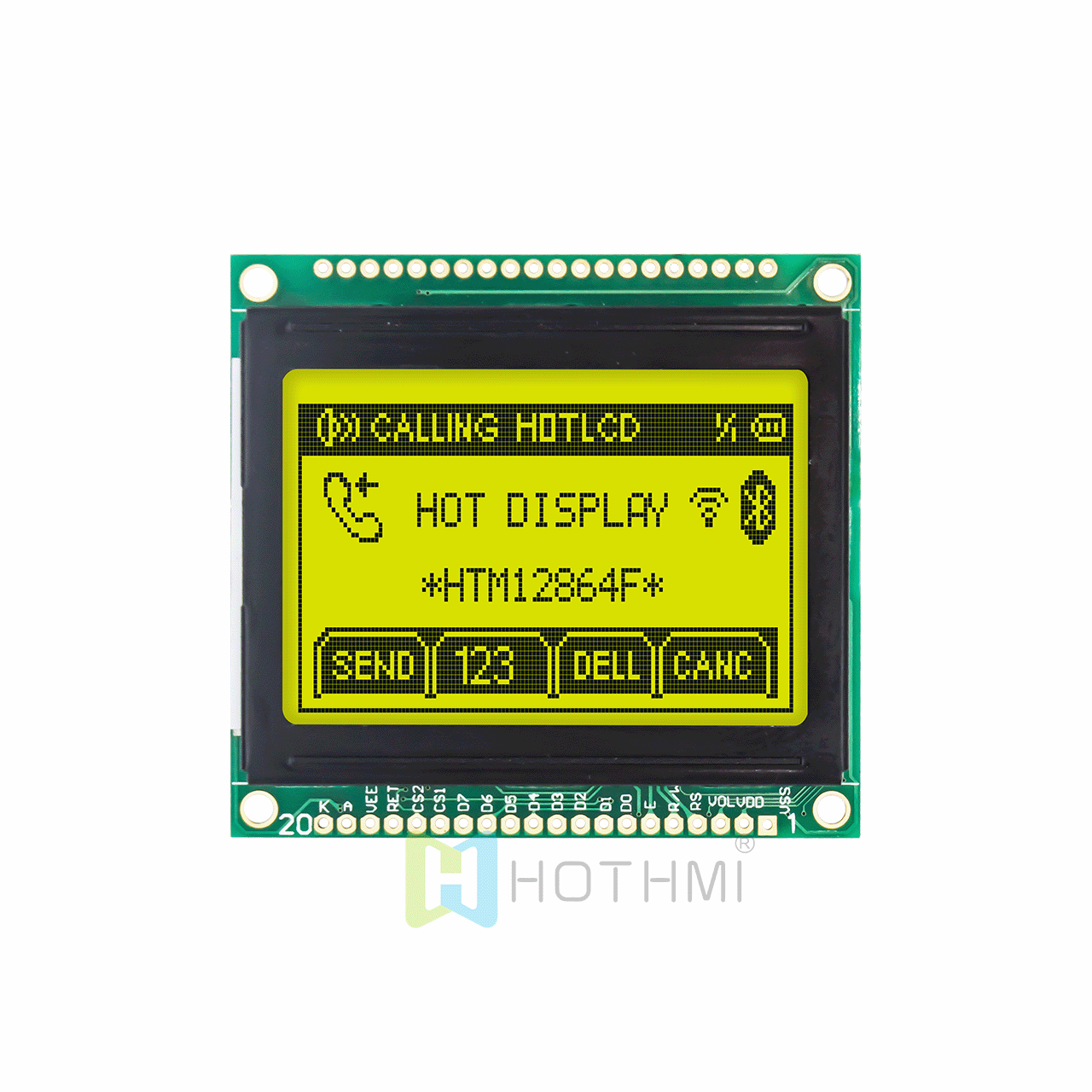 2-inch LCD graphic display module | 128x64 dot matrix graphic LCD module | STN gray film yellow-green backlight | arduino