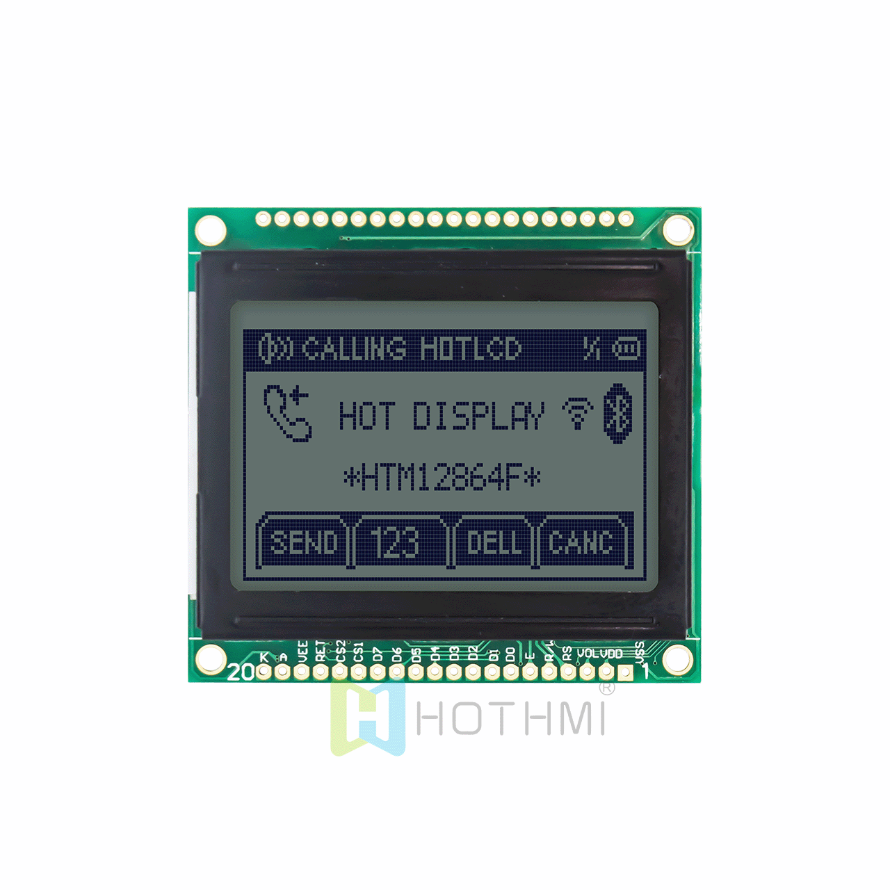 2-inch LCD graphic display module | 128x64 dot matrix graphic LCD module | STN gray film yellow-green backlight | arduino
