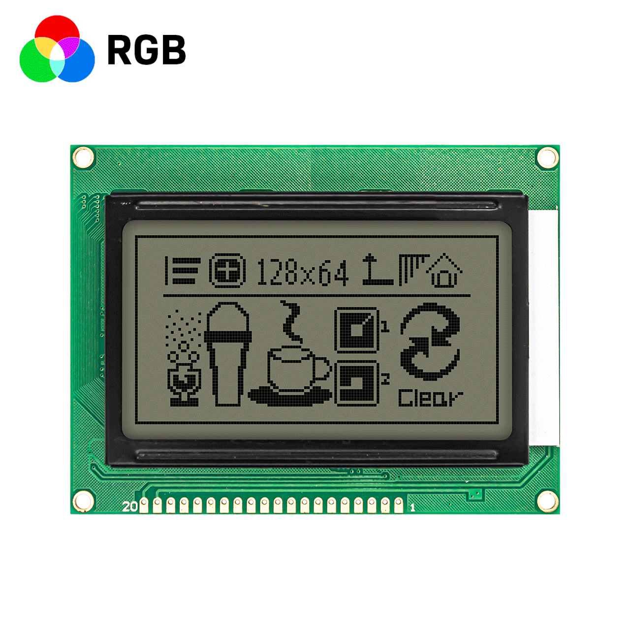 3.2 Inch 128x64 Graphic LCD Display Module For Arduino