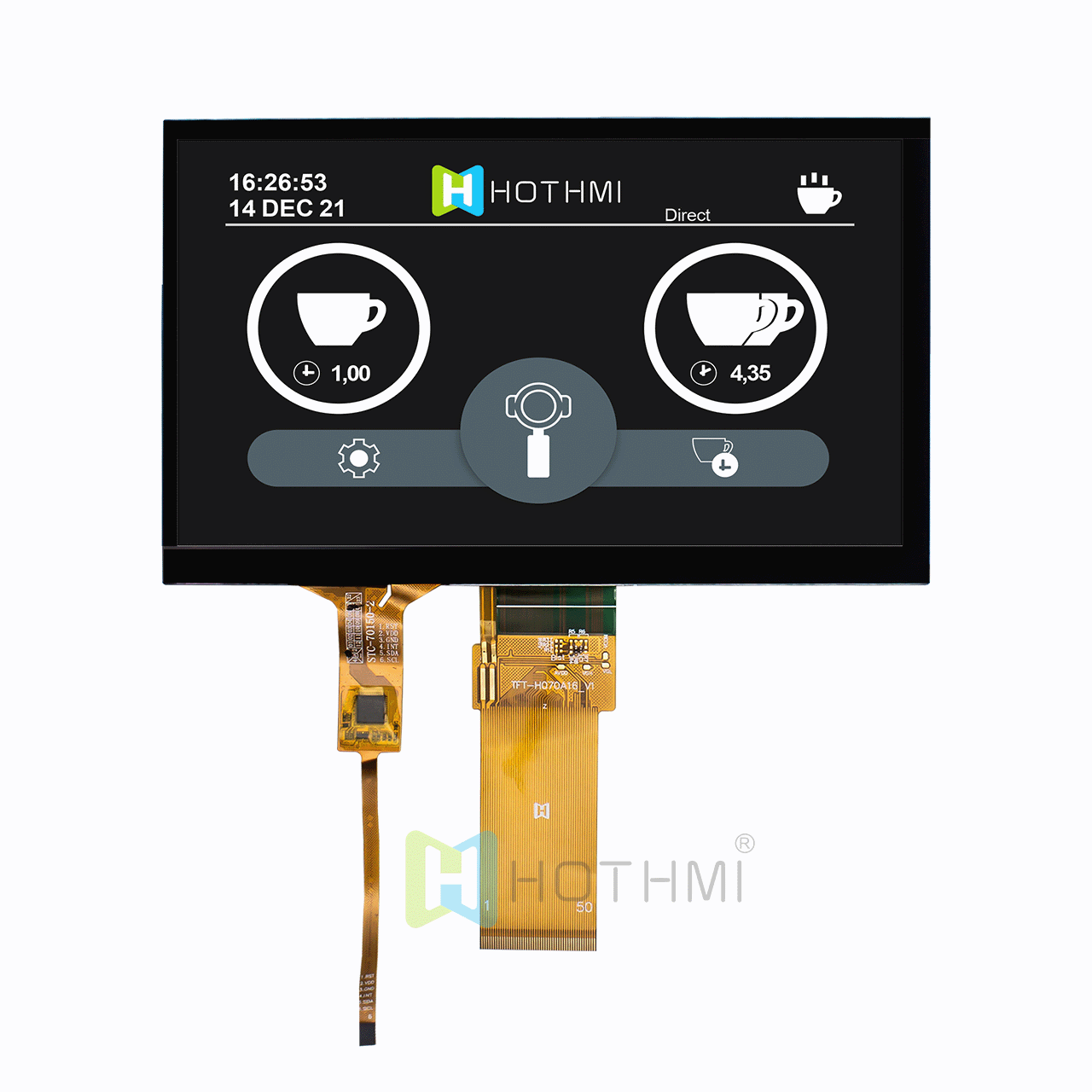 7 inch Sunlight Readable TN TFT LCD Display with Capacitive Touch Screen, RGB Interface