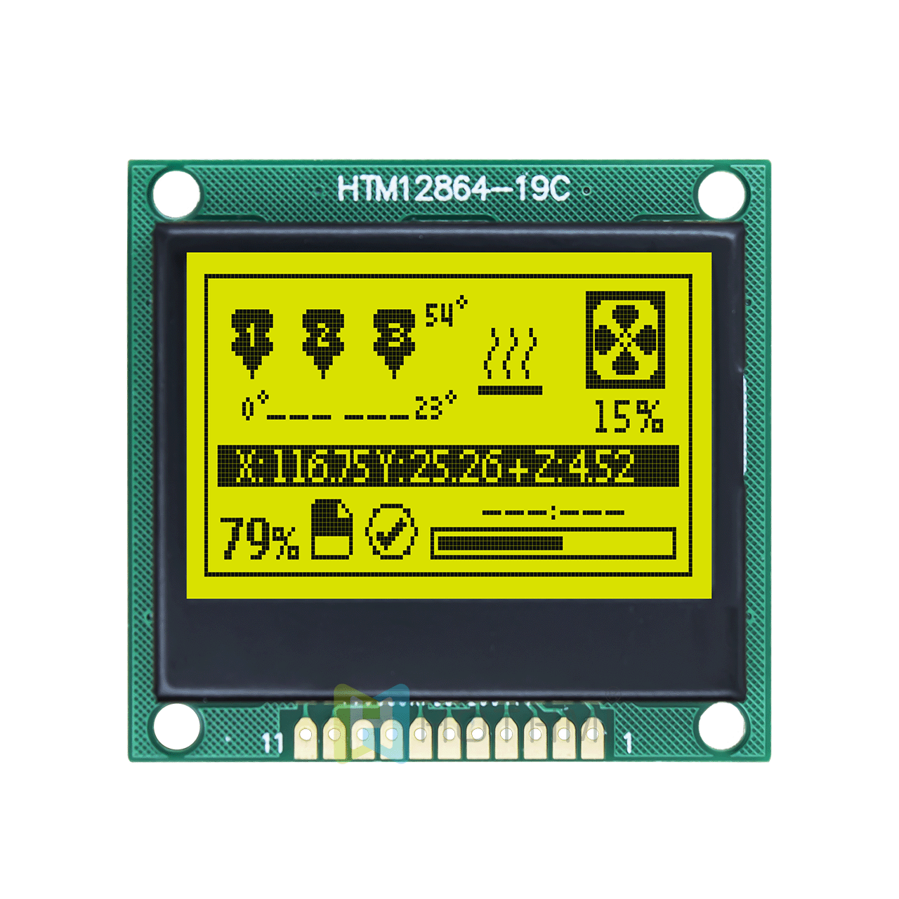 1.7 "128 x 64 LCD graphic display module with STN(+) yellow-green backlight |for Arduino