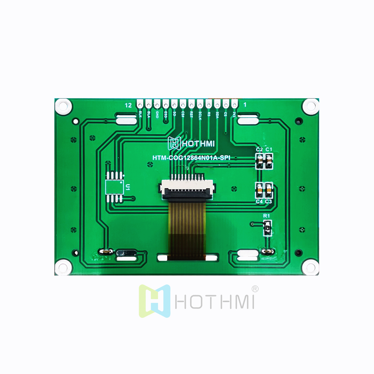 2.7-inch 128 x 64 graphic LCD module/LCM128x64 graphic dot matrix module/white text on black background/ST7567 controller