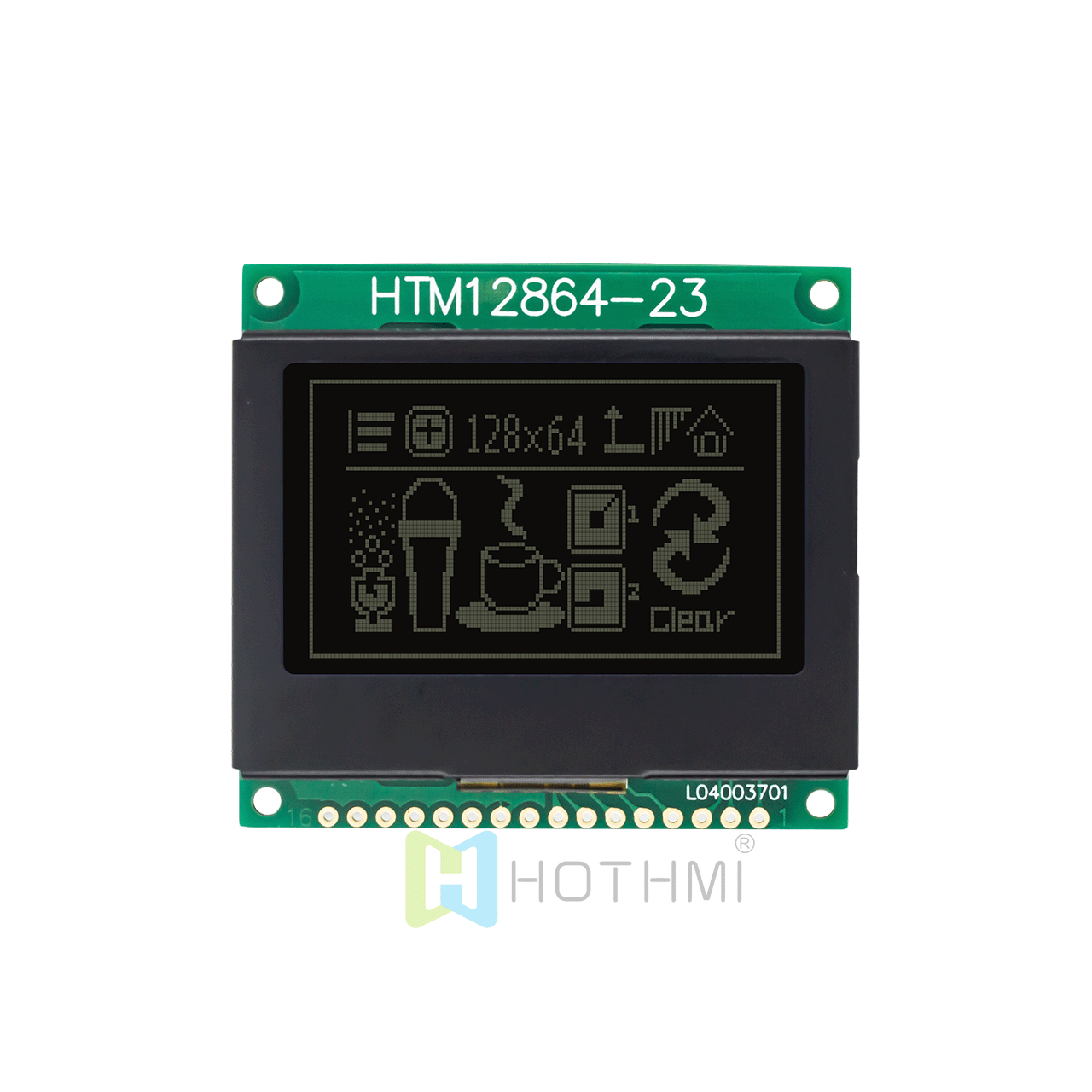 2.0 inch black 128x64 LCD Display Module with ST7565 Controller