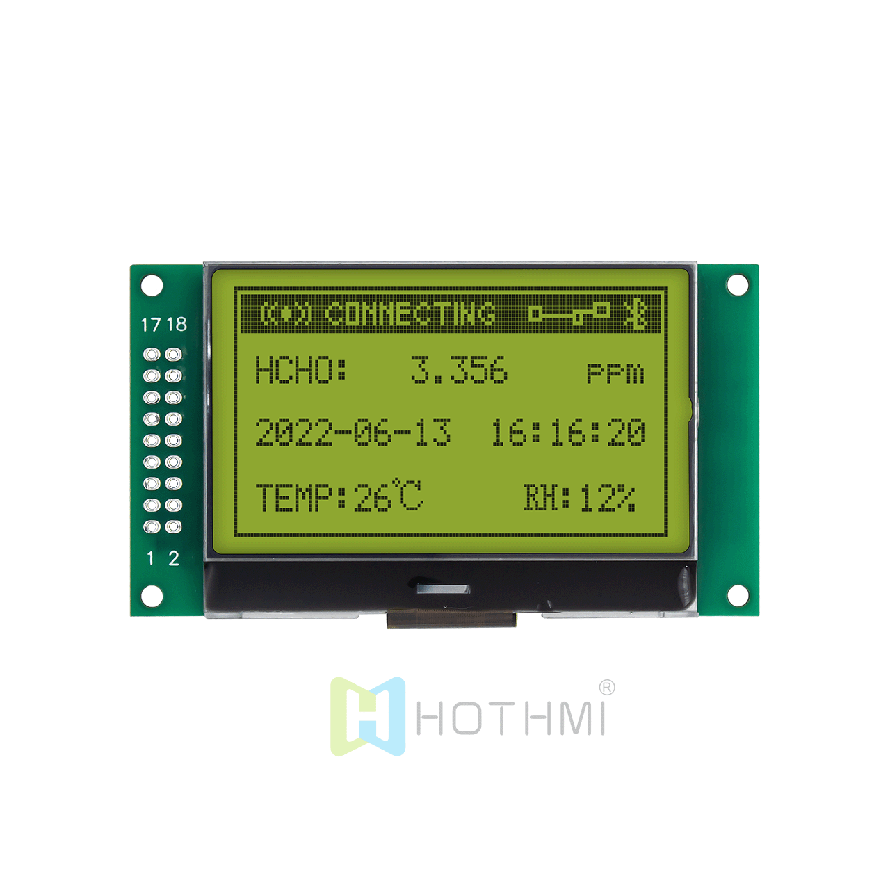 2.4 inch LCD132x64 industrial control graphic LCD screen/STN positive display yellow-green background/MCU interface