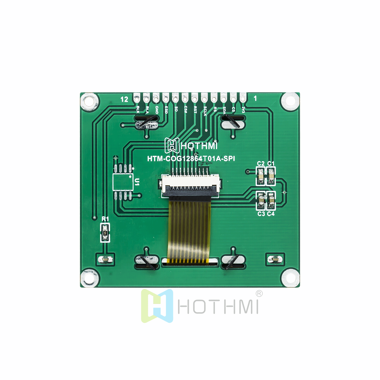 2.0 Inch 128x64 Graphic LCD Module | STN+ Yellow-Green Backlight