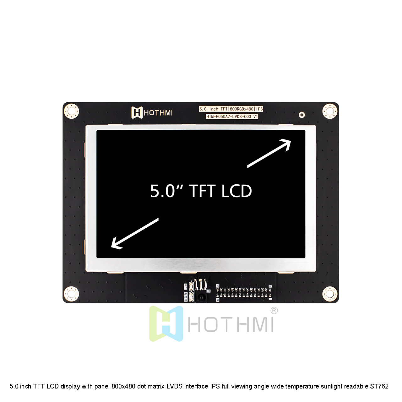 5.0 Inch TFT LCD Display Module | 800x480 Resolution LVDS Interface