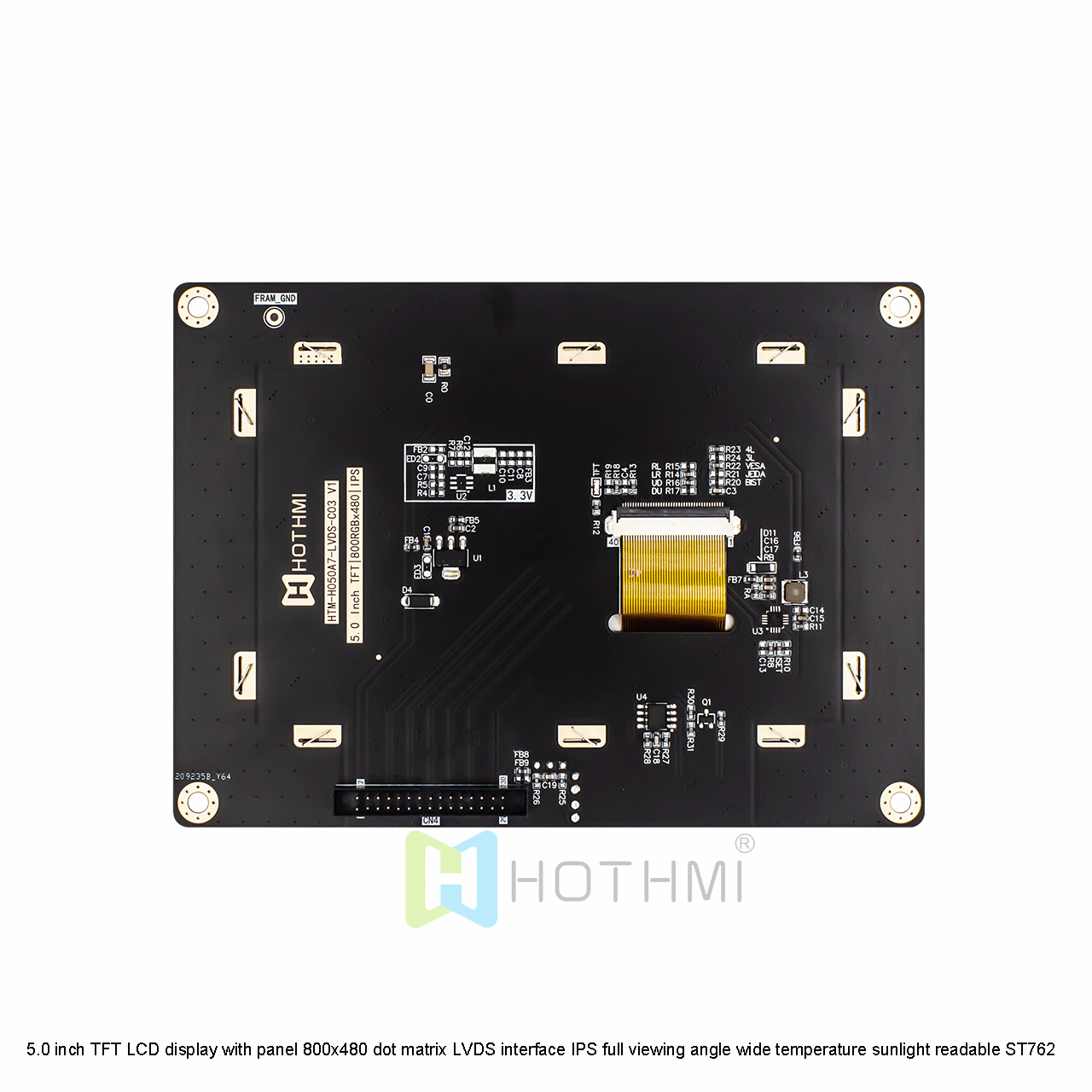 5.0 Inch TFT LCD Display Module | 800x480 Resolution LVDS Interface