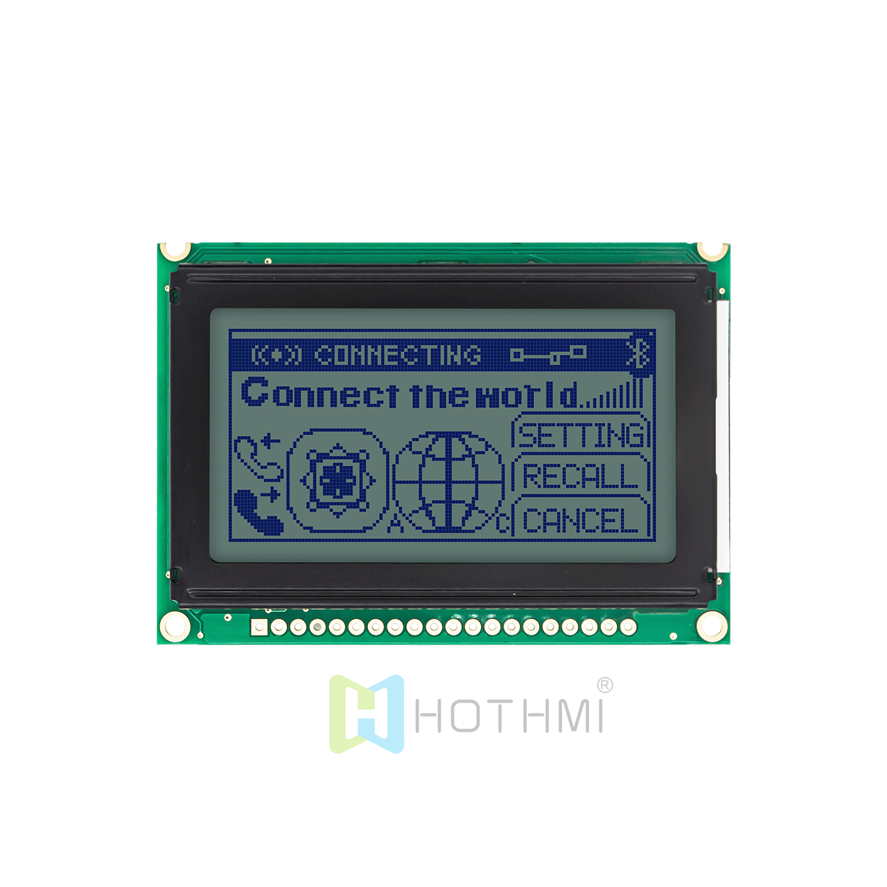 2.7 inch 128x64 LCD Graphic Liquid Crystal Dot Matrix Module | STN Positive Display | Arduino | Gray Background Blue Text