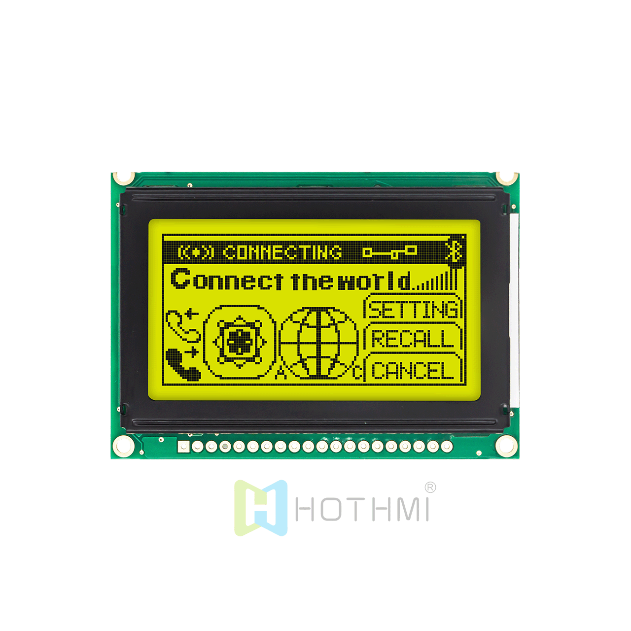 2.7 inch 128x64 LCD Graphic Liquid Crystal Dot Matrix Module | 128 x 64 Graphic LCD Display Module | STN Positive Polarizer | Yellow-Green Backlight