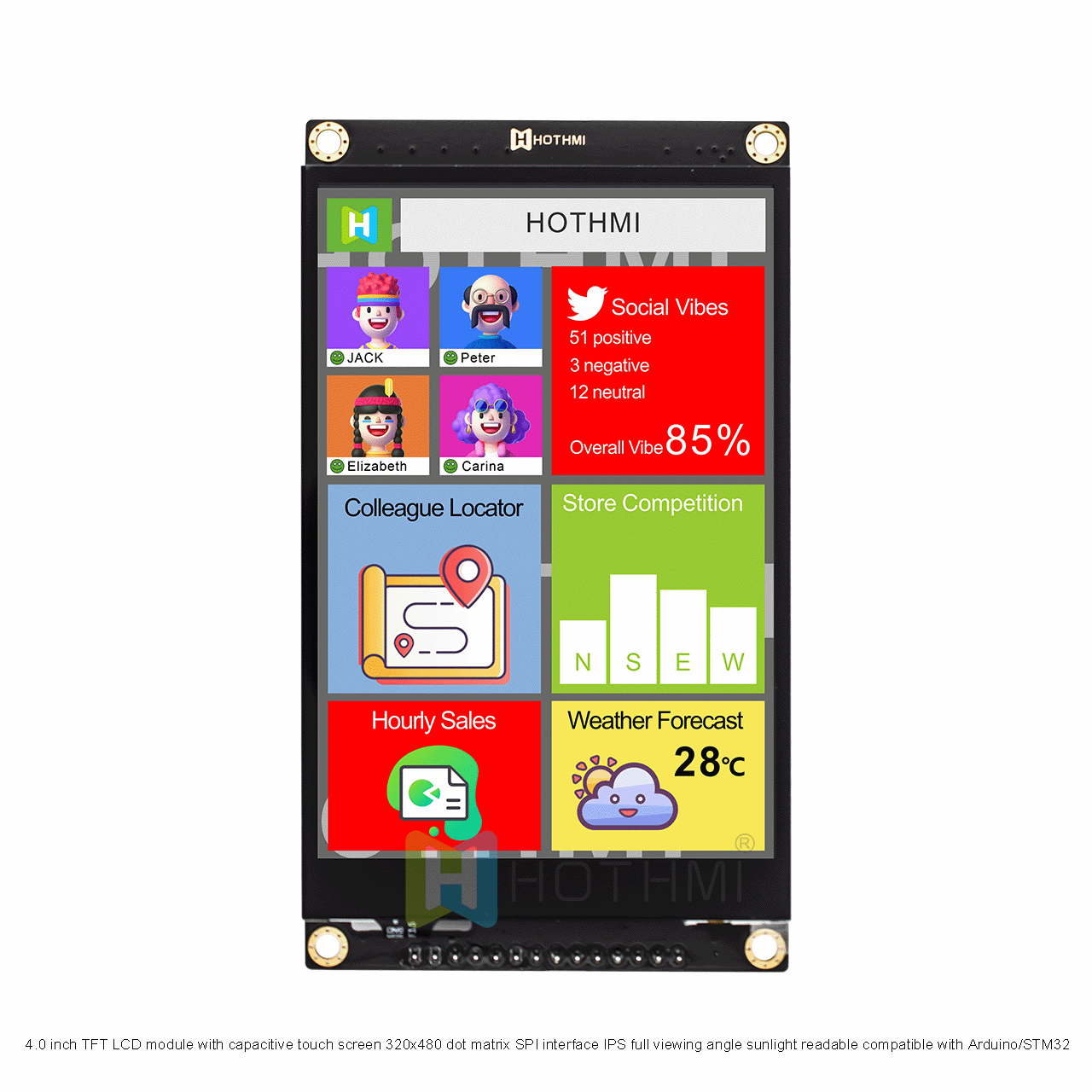 4.0 Inch TFT LCD Module With Capacitive Touch Screen | 320x480 Resolution With SPI Interface