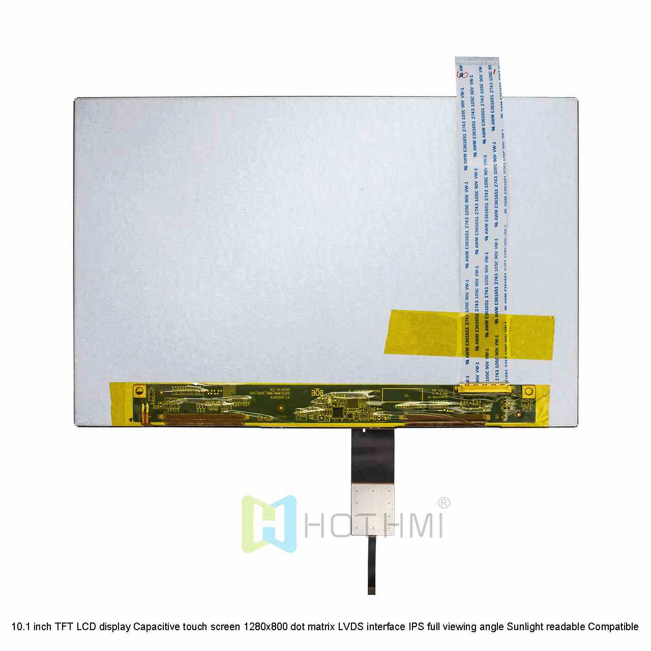 10.1 inch TFT LCD Display With PCAP |1280x800 Resolution LVDS Interface Sunlight Readable