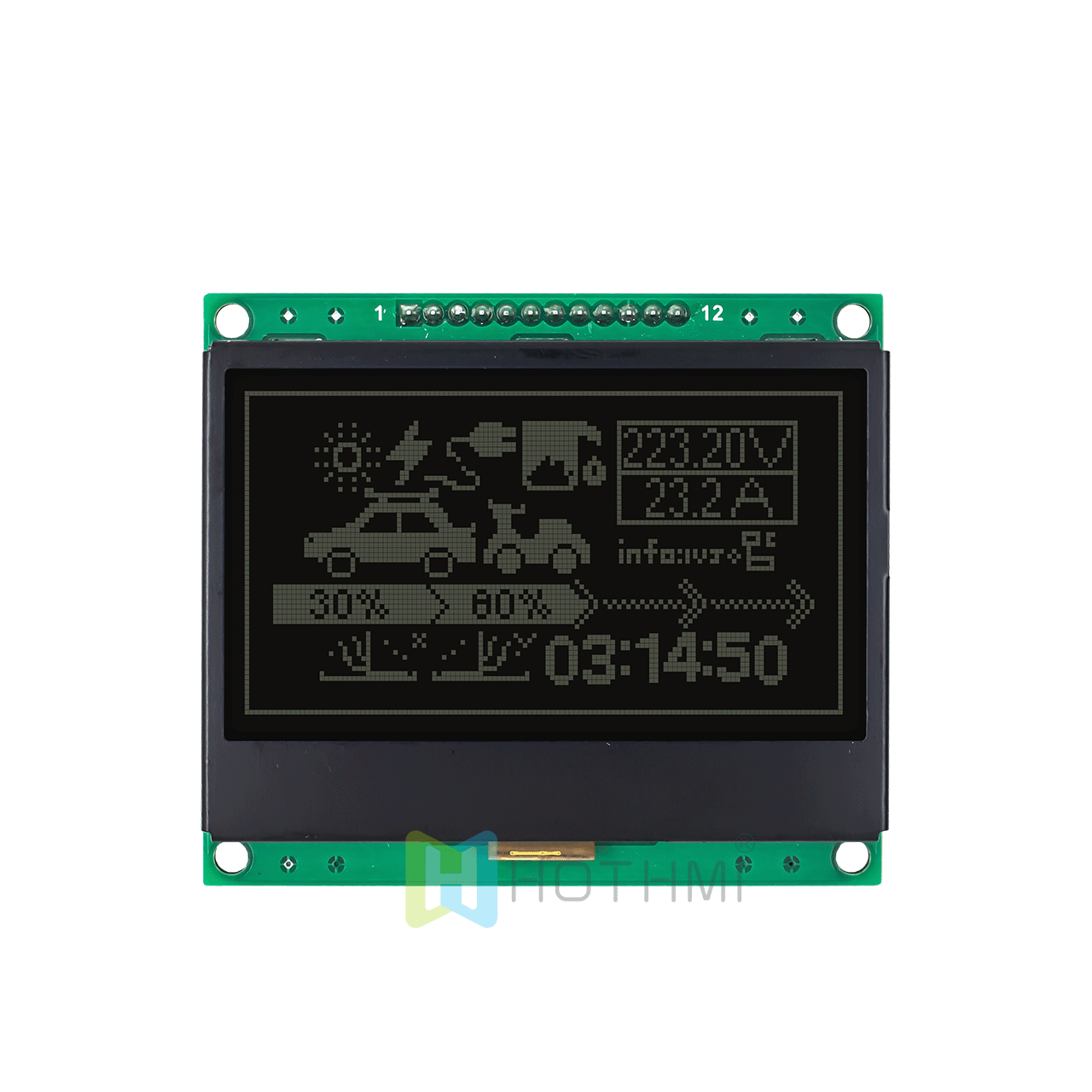 3 inch 128x64 Graphic LCD Display Module | White Pixels on Blackgriund Arduino