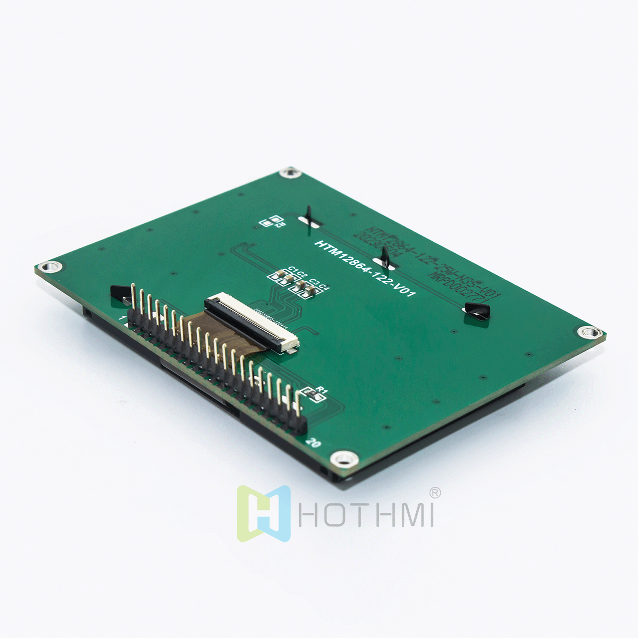 2.7 Inch Graphic 128x64 Graphic LCD Display | DFSTN Negative | White Backlight | SPI Interface | Arduino | White on Black