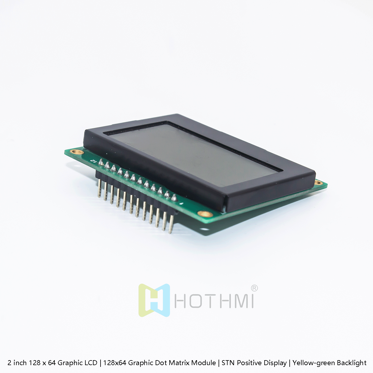 2 inch 128 x 64 Graphic LCD | 128x64 Graphic Dot Matrix Module | STN Positive Display | Yellow-green Backlight