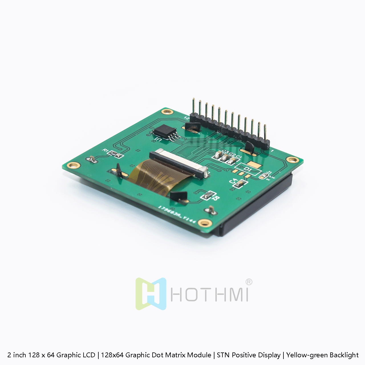 2 inch 128 x 64 LCD Graphic LCD Module | White Backlight | ST7567 SPI | DFSTN Negative Display | Black Background White Characters