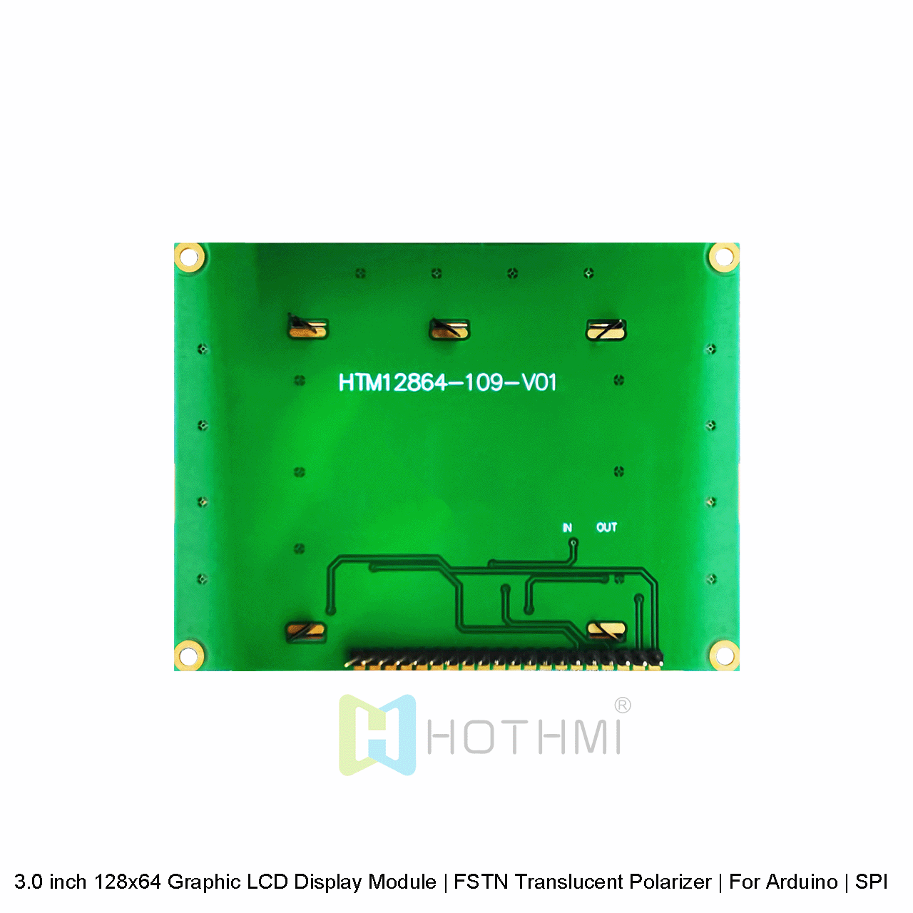 3.0 inch 128x64 Graphic LCD Display Module | FSTN Translucent Polarizer | For Arduino | SPI Interface | Gray Text on White Background