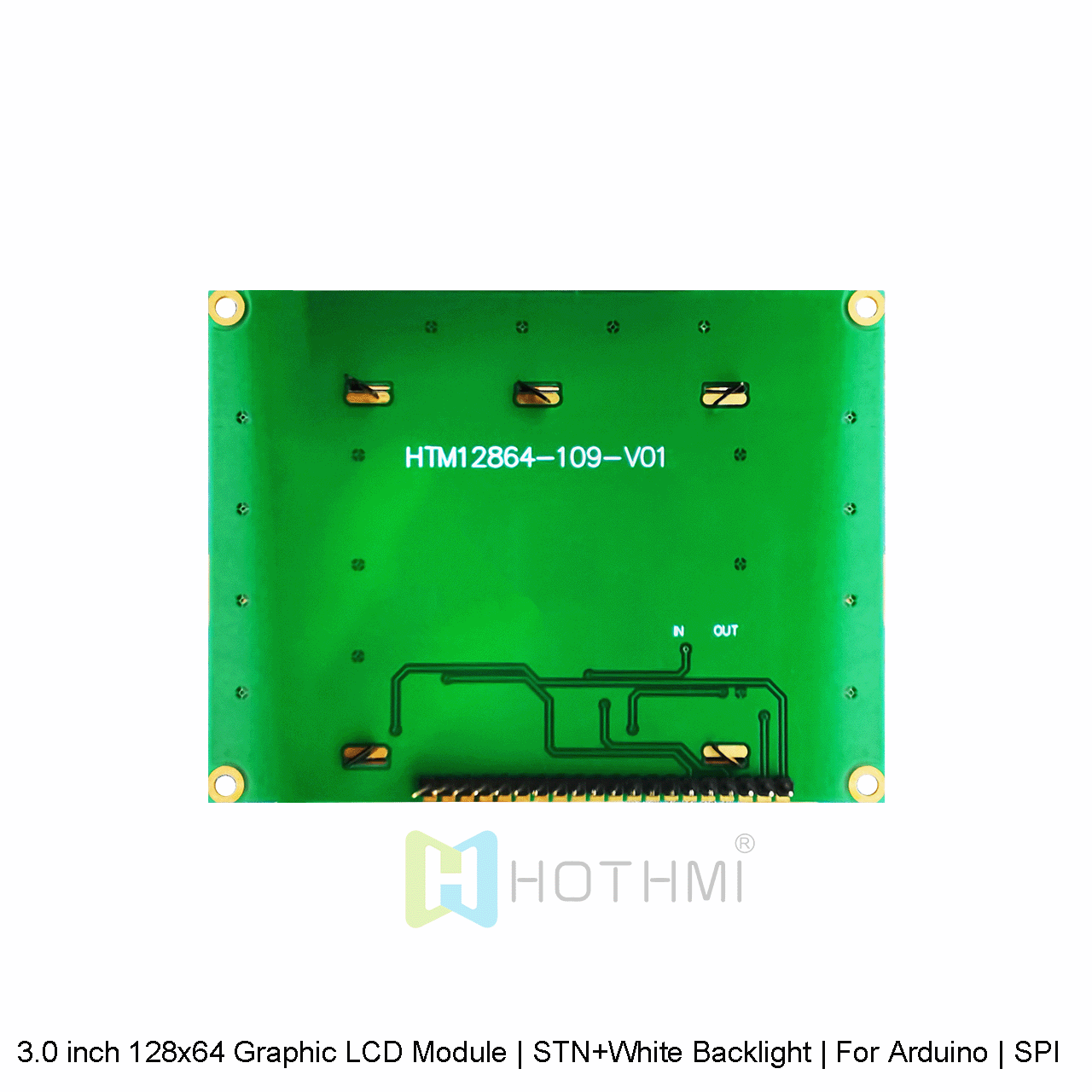 3.0 inch 128x64 Graphic LCD Module | STN+White Backlight | For Arduino | SPI Interface | Gray Background Blue Graphic LCD